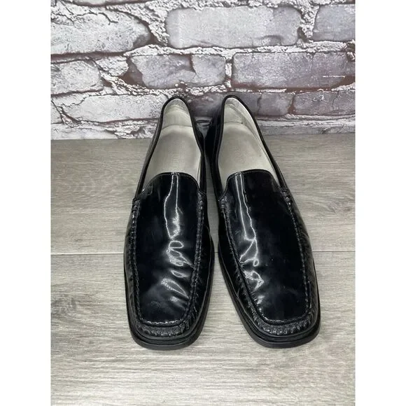 Tod's Gommino Black Patent Leather Slip On Moc Loafers Shoes Men Sz 9.5M US/43EU